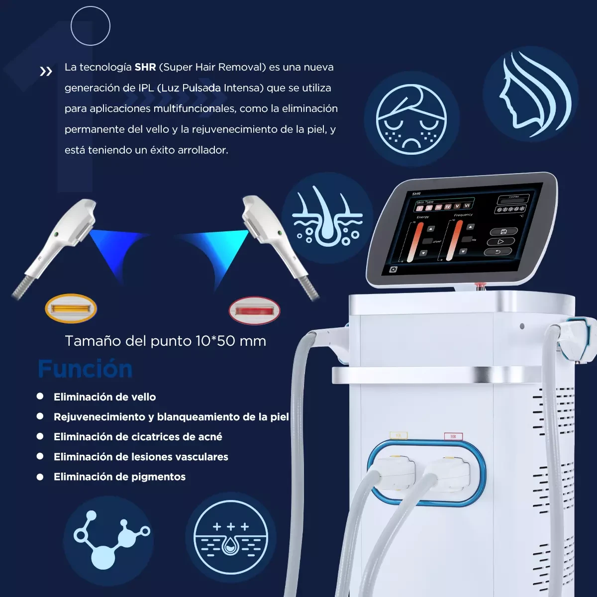 Depiladoras de luz Pulsada IPL Facial Maquina de depilacion facial IPL ADSS Laser